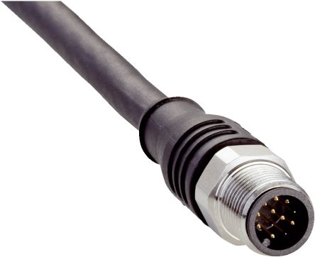 SICK Male 12 way M12, Straight to Unterminated 12 way Free Cable End Connector Cable, 5 m