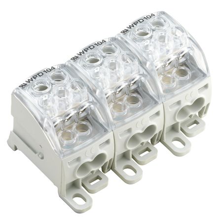 Weidmüller 1562160000 WPD Series Distribution Unit Light Grey, 1-Level, Screw, IECEx/ATEX