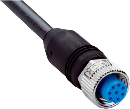 SICK Female 8 way M12, Straight to Male 4 way Straight, Unterminated Connector Cable, 20 m
