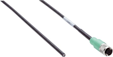SICK Female 17 way M12, Straight to Male 4 way Unterminated Connector Cable, 10 m