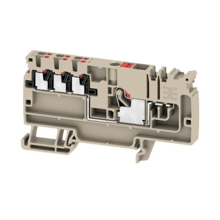 Weidmüller AAP Series Distribution Unit Dark Beige, 6mm², 1-Level, Push-in, IECEx/ATEX