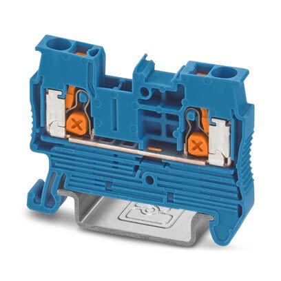 Phoenix Contact 1343114 Feed Through Terminal Block Blue, 4mm², 2-Level, Push-in