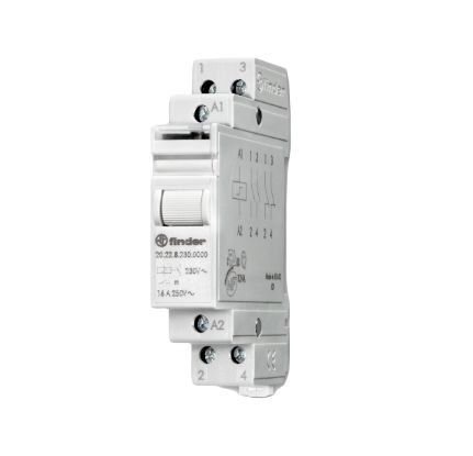 Finder DIN Rail Power Relay, 24V dc Coil, 16A Switching Current, DPST