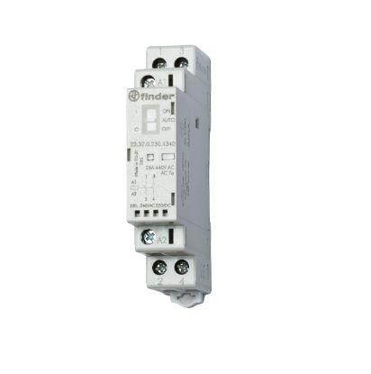 Finder 22 Contactor, 440V ac Coil, 2-Pole, 120 A, 1 kW, 1 NO/1 NC, 440V ac