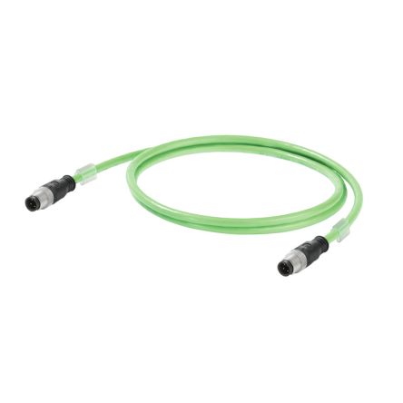 Weidmüller IE, 2 m Cat5 Ethernet Cable, Green, Copper Braid 4 Screened Polyurethane Sheath