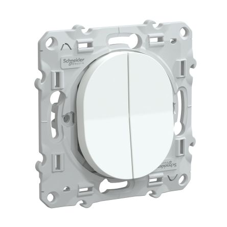Schneider Electric White, 2 Way, 1 Gang, Ovalis
