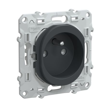 Schneider Electric, Ovalis IP21D Anthracite Light Switch, 2P+PE, Rated At 16A, 250V