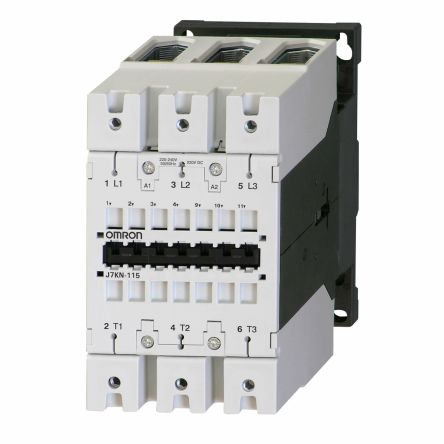 Omron J7KN Contactor, 230V ac/dc Coil, 3-Pole, 115 A, 55 kW, 380V ac, 415 V ac