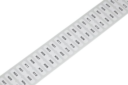 WAGO White Black Print Label, 55 mm Width, 3000 Per Roll Qty
