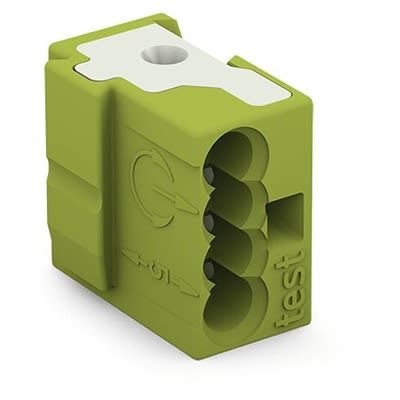 WAGO 243-724-1 243 Series Terminal Plug Light Green, 1mm², 4-Level, Push Wire