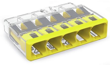 WAGO, 2773 Wire Splice Splice Connector, Yellow, Insulated, Copper 12 AWG