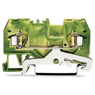 WAGO 280-907-1 280 Series Terminal Block Green, Yellow, 2.5mm², 1-Level, Cage Clamp