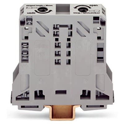 WAGO 285-150-1 285 Series Terminal Block Grey, 50mm², 2-Level, Cage Clamp