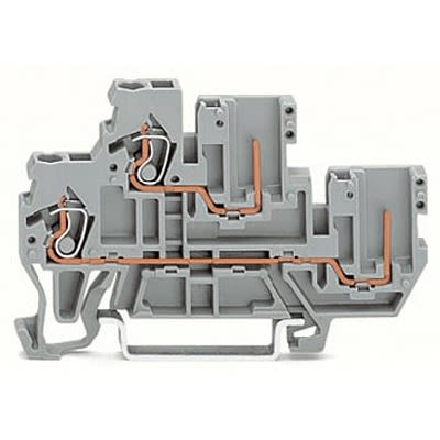 WAGO 870-101-1 870 Series Terminal Block Grey, 2.5mm², 1-Level, Cage Clamp