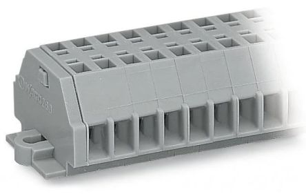 WAGO 260-104 260 Series Terminal Strip Grey, 1.5mm², 1-Level, Cage Clamp
