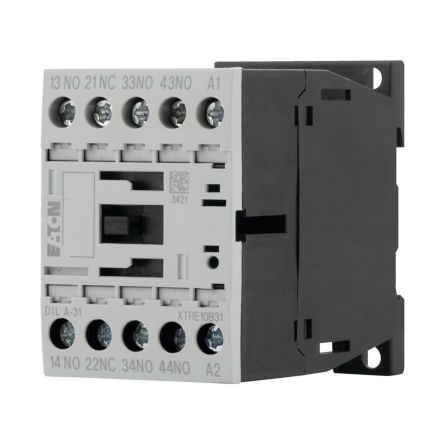 Eaton DILA Contactor Relay, 110V ac Coil, 4-Pole, 4 A 120V ac, 3 NO/1 NC, 415V ac
