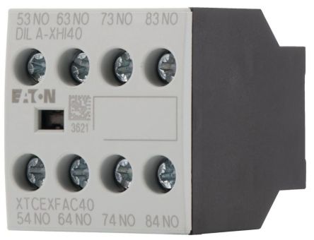 Eaton Auxiliary Contact, 4 Contact, 4 NO, DILA, Front, 16 A, 500V ac, 276428 DILA-XHI40