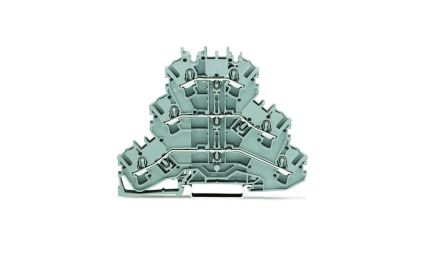WAGO 2002-3201 Feed Through Terminal Block Grey, 2.5mm², 3-Level, Cage Clamp, IECEx/ATEX