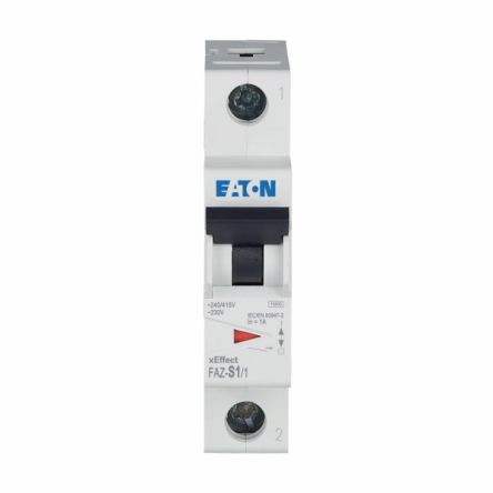 Eaton xEffect xEffect Miniature Circuit Breaker, 1-Pole, 1A, Type S, 230V ac AC, 60 V dc DC, 10 kA Breaking Capacity