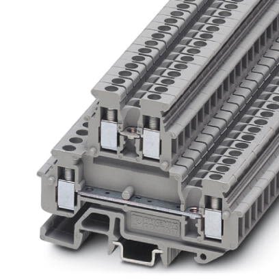 Phoenix Contact 1414064 MBKKB 2.5 Series Feed Through Terminal Block Grey, 0.2mm², 4 mm², 2-Level, Screw, ATEX, IECEx