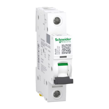 Schneider Electric Acti9 iC60H Miniature Circuit Breaker, 1-Pole, 40A, Type C, 240V ac AC, 48 V dc DC, 10 kA Breaking