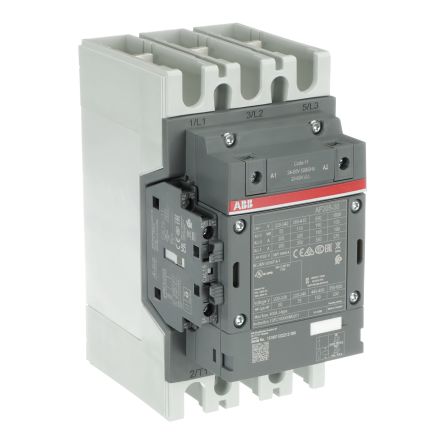 ABB AF205 Contactor, 24V ac/dc Coil, 3-Pole, 350 A, 110 kW 60V, 3 NO, 690V ac