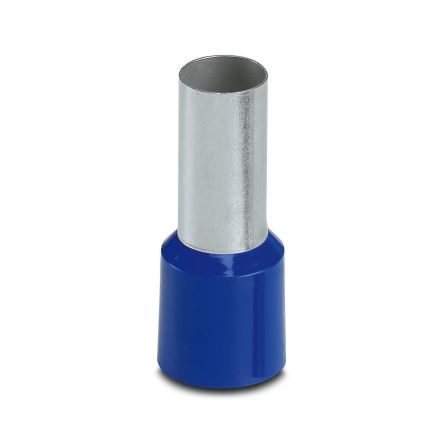 Phoenix Contact, AI 50 -20 BU Insulated Crimp Bootlace Ferrule, 20 mm Pin Length, 10.5 mm Pin Diameter, Blue to 1 AWG