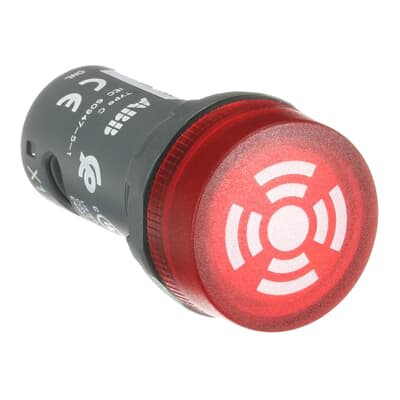 ABB, Compact, Panel Mount Red LED Buzzer, 22 mm Cutout, IP66, IP67, Round, 230V