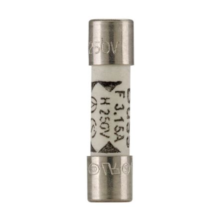Eaton 250mA F Ceramic Cartridge Fuse, 5 x 20 mm