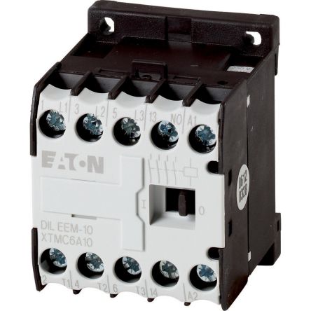 Eaton DILM Contactor, 24V ac Coil, 3-Pole, 6 A, 3 kW 24V ac, 3 NO, 690V ac