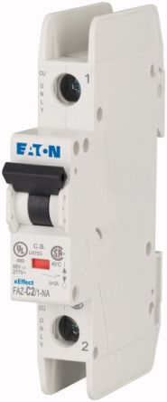 Eaton xEffect FAZ Miniature Circuit Breaker, 1-Pole, 2A, Type C, 415V ac AC, 48 V dc DC, 10 kA Breaking Capacity