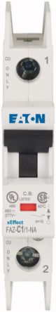 Eaton xEffect FAZ Miniature Circuit Breaker, 1-Pole, 1A, Type C, 415V ac AC, 48 V dc DC, 10 kA Breaking Capacity