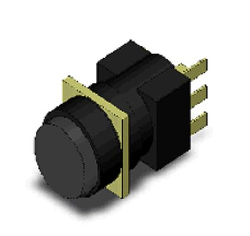 Omron A16 Series Push Button Switch, Momentary, Panel, 16 mm Cutout, SPDT, Black LED, IP65, 30 V dc 250 V ac