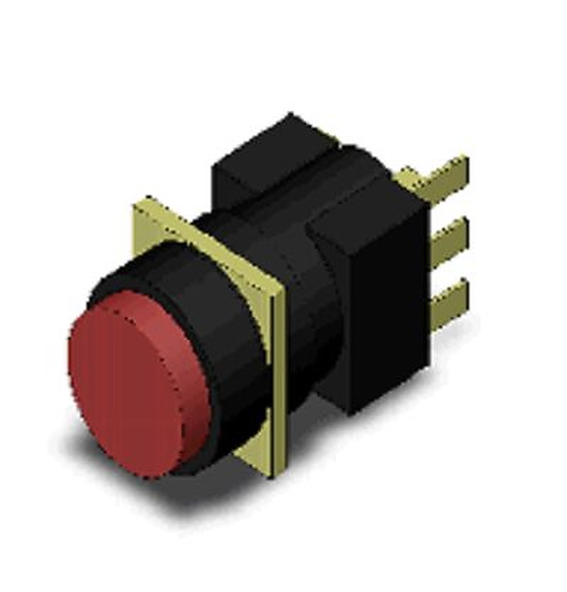 Omron A16 Series Push Button Switch, Momentary, Panel, 16 mm Cutout, SPDT, Red LED, IP65, 30 V dc 30 V ac