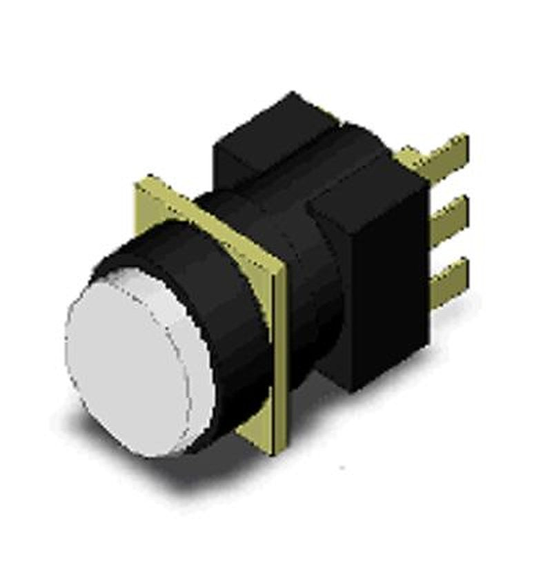 Omron A16 Series Push Button Switch, Momentary, Panel, 16 mm Cutout, SPDT, White LED, IP65, 30 V dc 30 V ac
