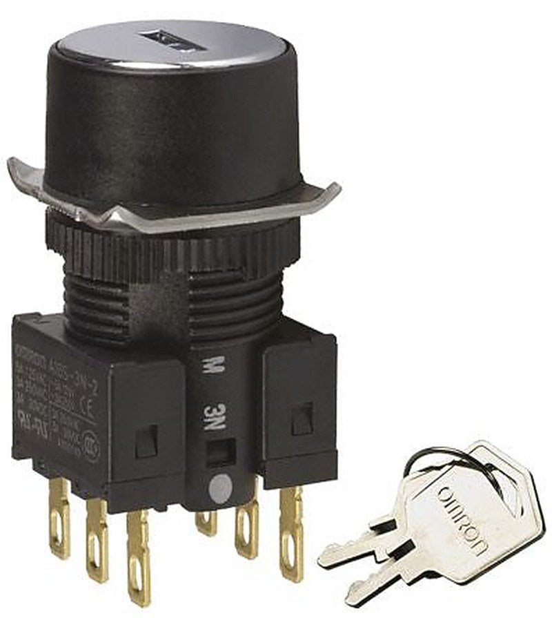 Omron IP65 Key Switch, DPDT 3-Way
