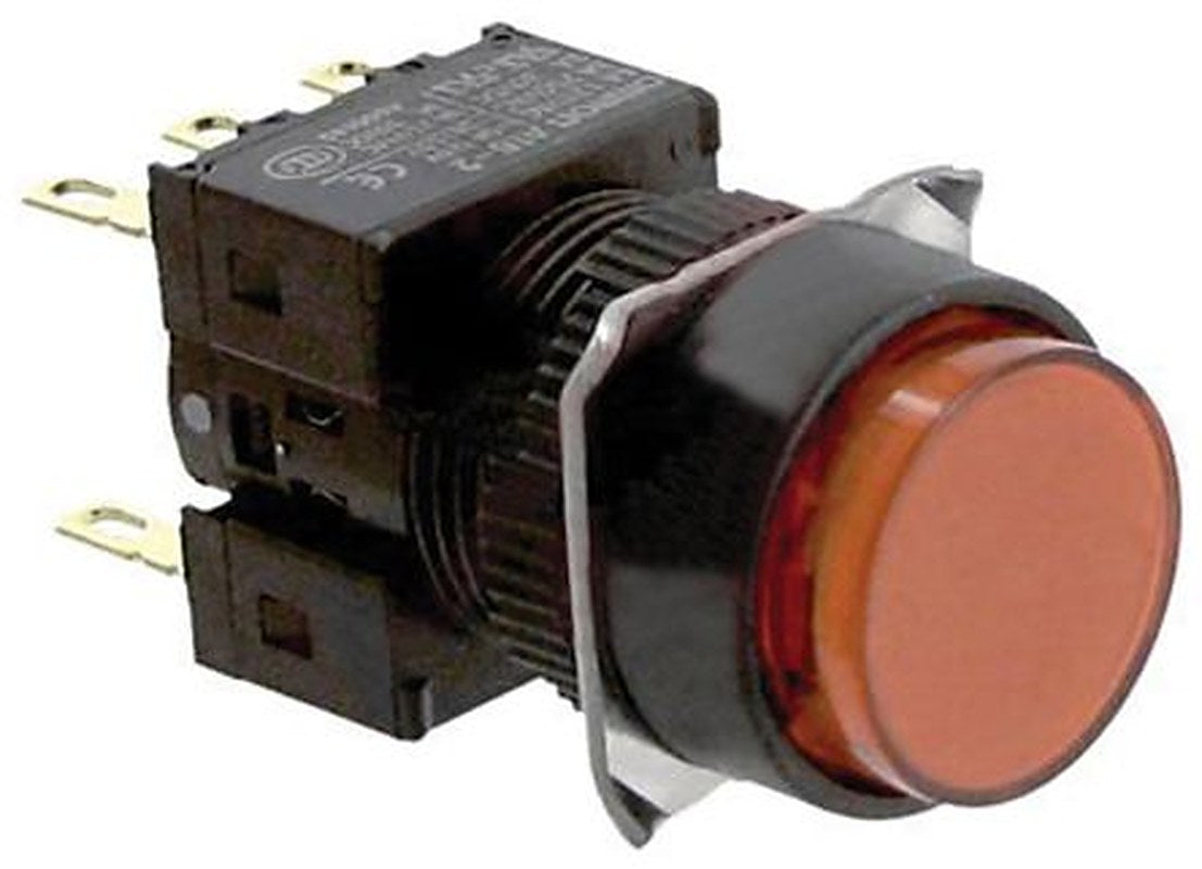 Omron A16 Series Illuminated Push Button Switch, Panel, 16 mm Cutout, DPDT, IP65, 30 V dc