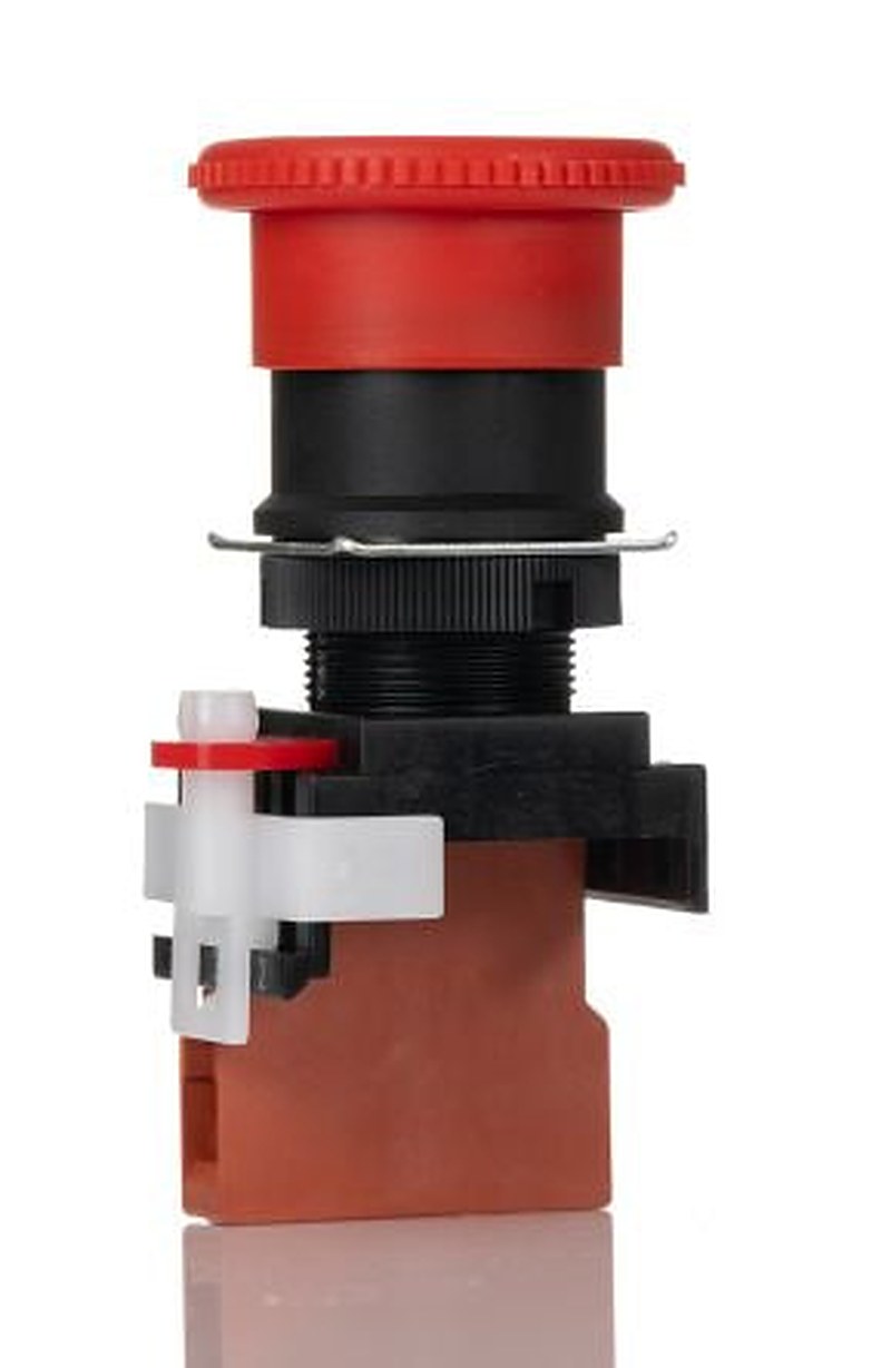 Omron A22E Series Twist Release Emergency Stop Push Button, Panel Mount, 22 mm Cutout, 1 NC, IP65