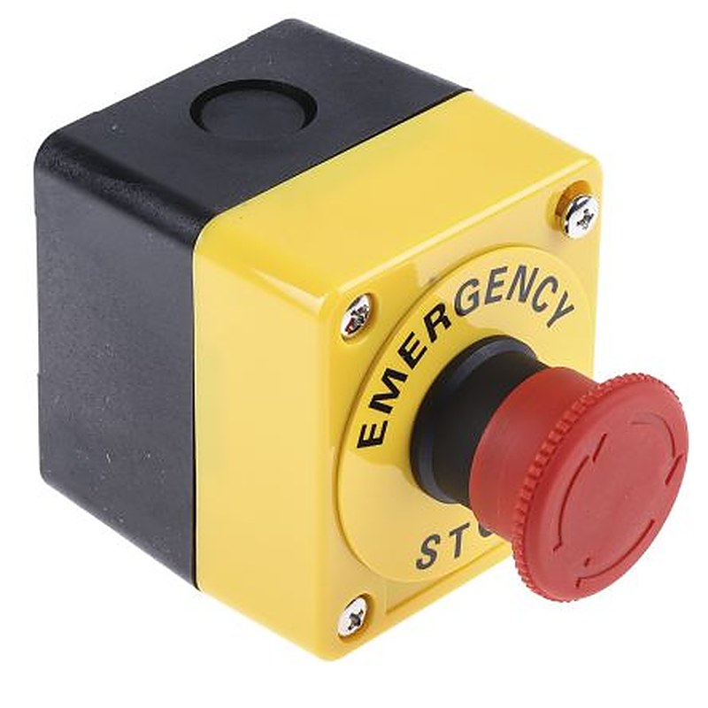 Omron A22E Series Twist Release Emergency Stop Push Button, Panel Mount, 22 mm Cutout, 1 NC, IP65