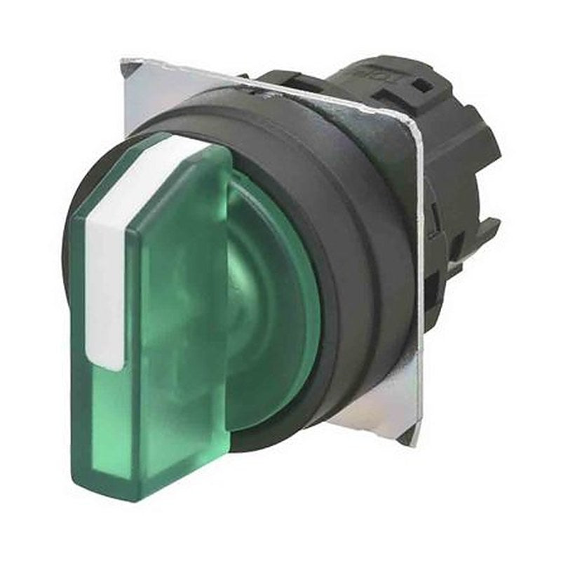 Omron A22NW Series 3 Position Illuminated Selector Switch Head, 22 mm Cutout, IP66