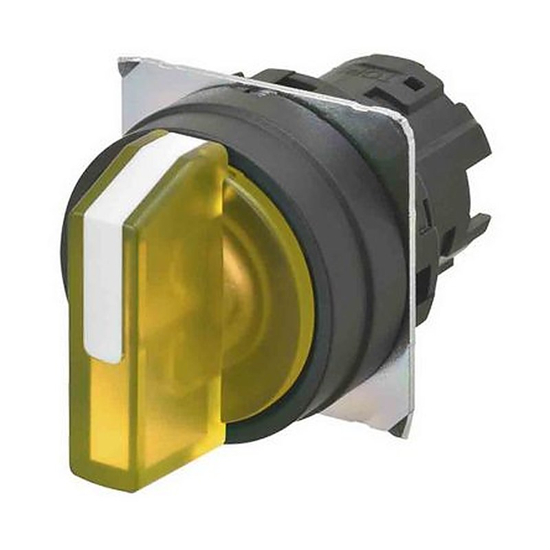 Omron A22NW Series 3 Position Illuminated Selector Switch Head, 22 mm Cutout, IP66