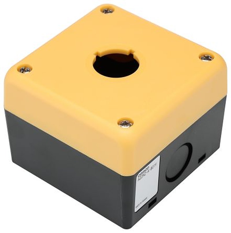 Omron Yellow Plastic A22N Push Button Enclosure - 1 Hole 22 mm Diameter