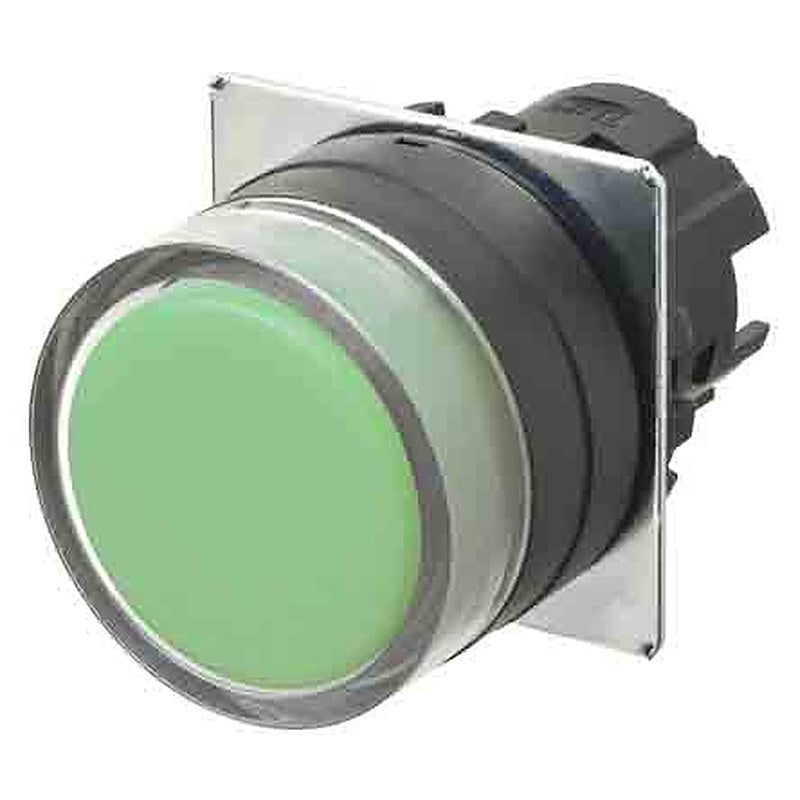 Omron A22NZ Series Green Momentary Push Button Head, 22 mm Cutout, IP67, IP66, IP69K