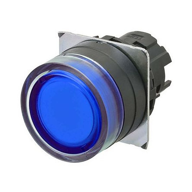 Omron A22NZ Series Blue Momentary Push Button Head, 22 mm Cutout, IP69K, IP67, IP66