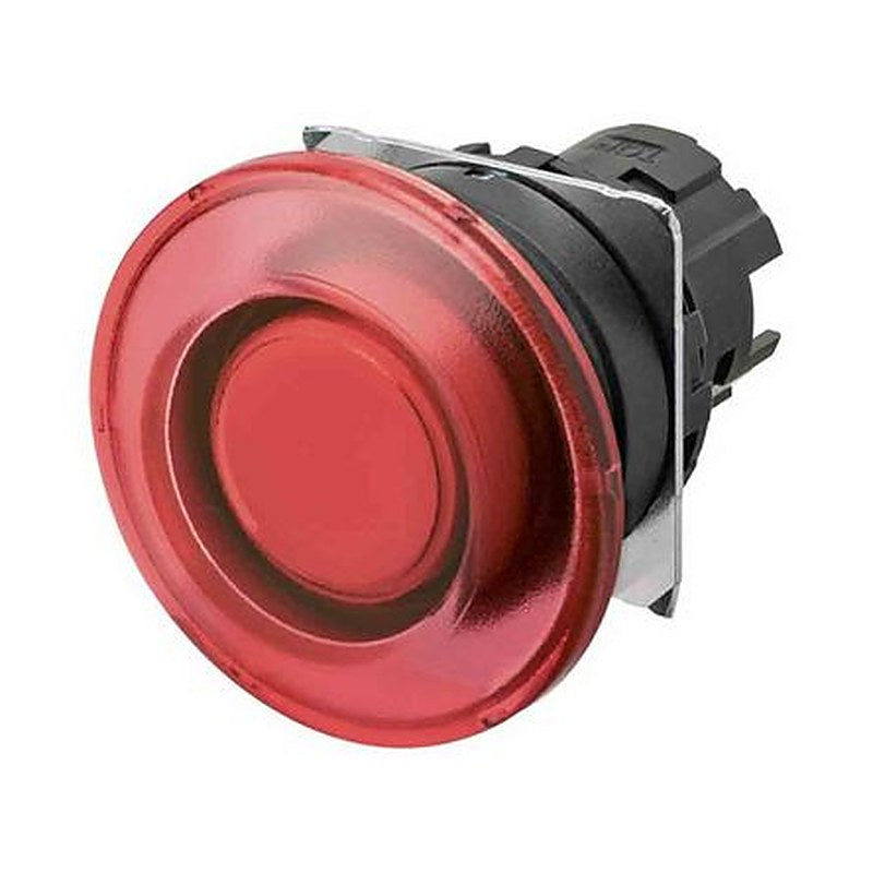 Omron A22NZ Series Push Button Switch, Momentary, Panel, 22 mm Cutout, SPST, Red LED, IP66, 30 V dc 24 V ac