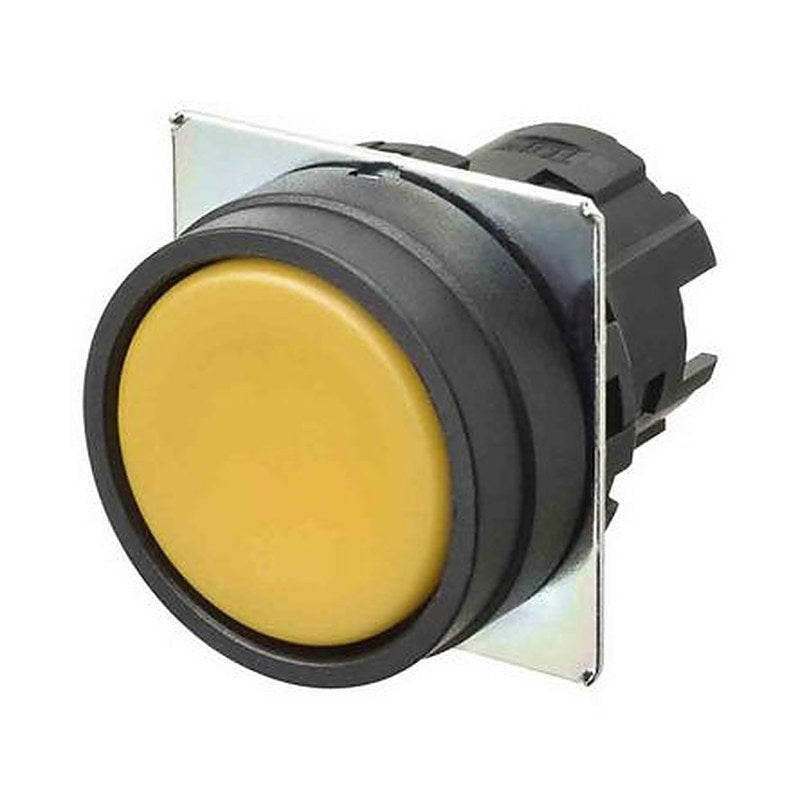 Omron A22NZ Series Push Button Switch, Momentary, Panel, 22 mm Cutout, SPST, Yellow LED, IP66, 30 V dc 24 V ac