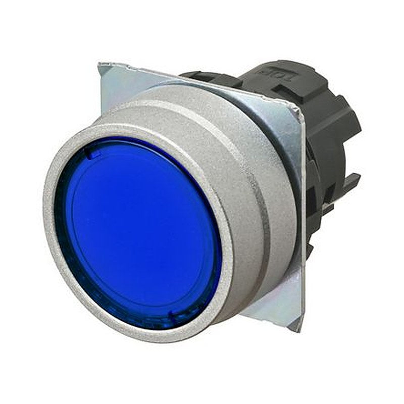 Omron A22NZ Series Blue Momentary Push Button Head, 22 mm Cutout, IP66, IP67, IP69K