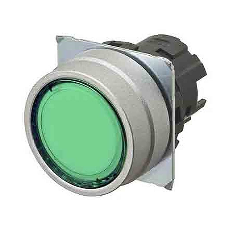 Omron A22NZ Series Green Momentary Push Button Head, 22 mm Cutout, IP66, IP67, IP69K