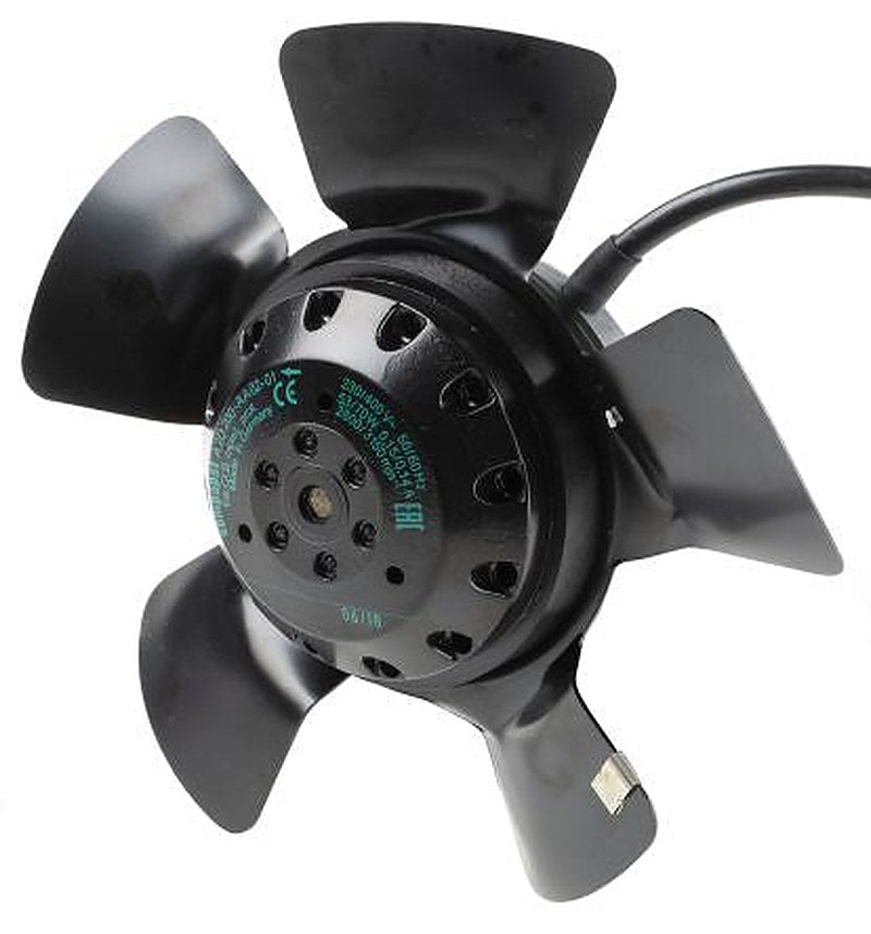 ebm-papst A Series Axial Fan, 230V ac, 400 V ac, 940 m³/h, 70 W, 260 mA Max, IP44 195 mm, 73mm, 72.5 mm