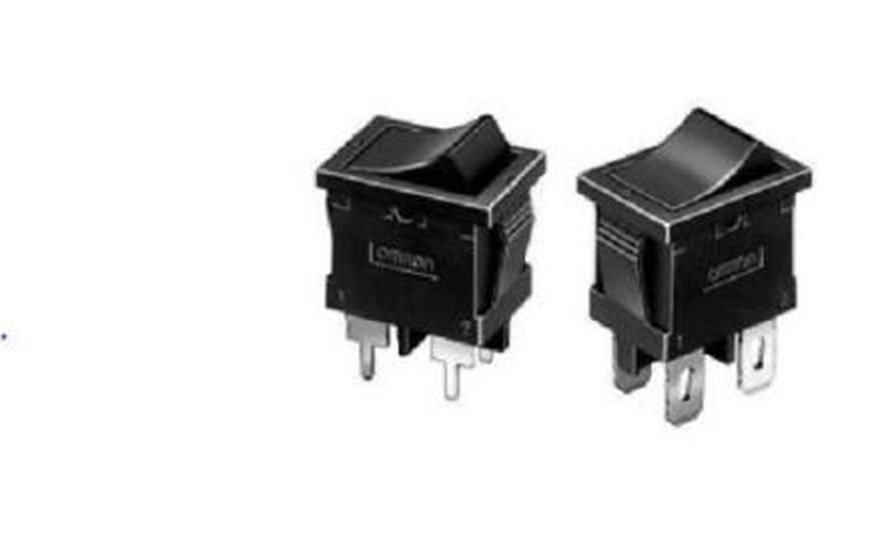 Omron DPST, On-Off On-Off Rocker Switch Snap-in